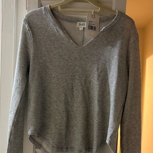 bobi Heather Gray V-Neck Long Sleeve Top